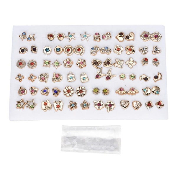 12-36 Pair/Set Fashion Women Rhinestone Flower Earring Jewelry