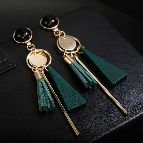 Korean Japan Trendy Tassel Clip on Earrings Non Pierced Temperament Hanging Ear Clips for Women Girl Party Jewelry Gift