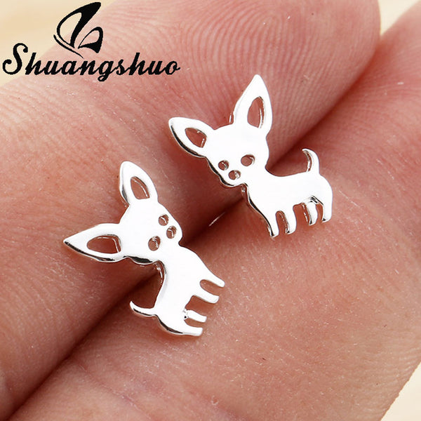 Shuangshuo Stainless Steel Mickey Earrings Mouse Stud Earrings Women Girls Kids Earing Mini Cartoon Animal Ear Studs pendientes