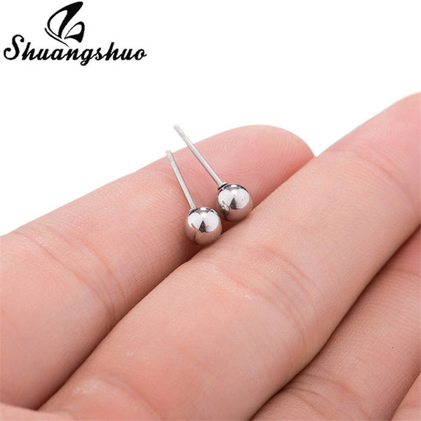 Shuangshuo Stainless Steel Mickey Earrings Mouse Stud Earrings Women Girls Kids Earing Mini Cartoon Animal Ear Studs pendientes