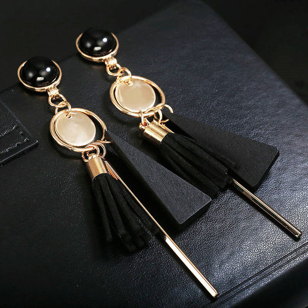 Korean Japan Trendy Tassel Clip on Earrings Non Pierced Temperament Hanging Ear Clips for Women Girl Party Jewelry Gift