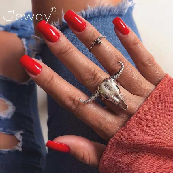 50 Styles Boho Punk Hollow Triangle Water Drop Arrow Sun Gem Crystal Silver Rings Set For Women Personality Girl Jewelry