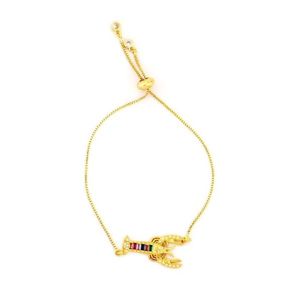 Hot Gold Zirconia Bracelet&bangle Women's Rainbow Shell Bracelet Luxury Adjustable heart Evil Eye Snake Chain Bracelet