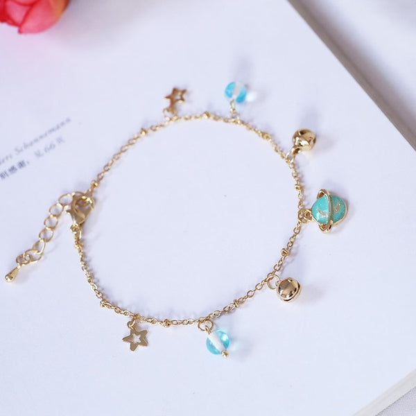 Sansummer 2019 New Style Hot Fashion Star Planet Girl Youth Bracelets For Women Charm Statement Lovely Jewelry 5108