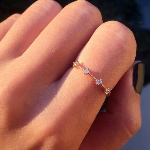 CUTEECO Rose Gold Color Classical Cubic Zircon Wedding Engagement Ring for Woman Girls Austrian Crystals Rings Bague Femme