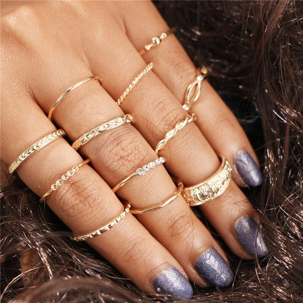 Yobest Korean edition ring ten sets female individuality combination contracted student adorn article gift