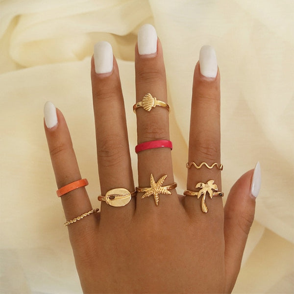 Yobest Korean edition ring ten sets female individuality combination contracted student adorn article gift