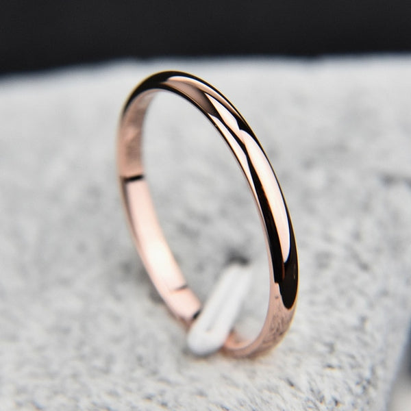 Paylor New Hot Couple Stackable Brand Ring For Women Single Row Drill Ring Silver/Gold/Rose Gold Jewelry