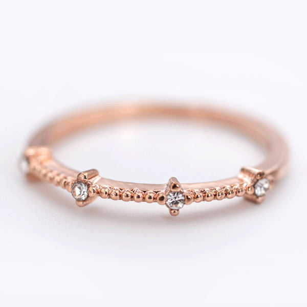 Paylor New Hot Couple Stackable Brand Ring For Women Single Row Drill Ring Silver/Gold/Rose Gold Jewelry