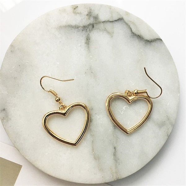 Hollow heart-shaped sweet simple earrings for women     4ED138