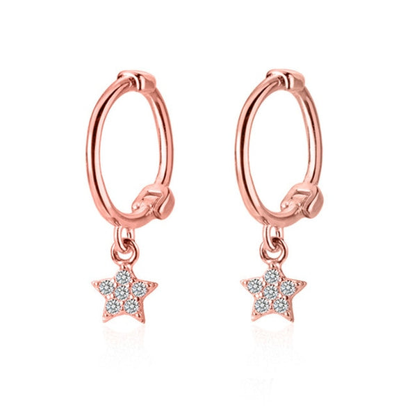 2019 New Small 925 Sterling Silver Hanging Stud Earrings For Women Star Cross Heart Ball Slice Charm Small Studs Earring XY900