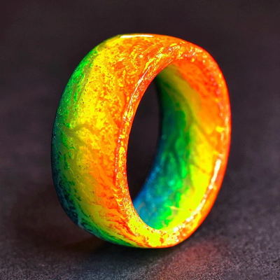 Lateefah Fashion Resin ring Punk Luminous Ring Glowing In The Dark Wedding Band Fluorescent Rings For Women Jewelry Men Gift