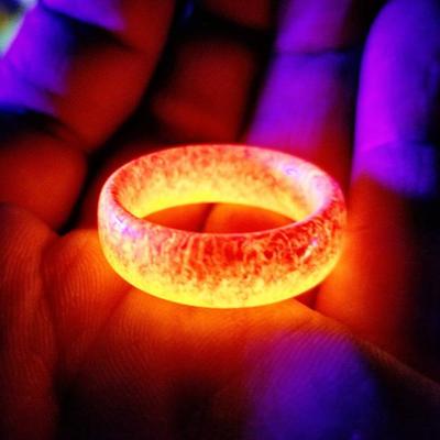 Lateefah Fashion Resin ring Punk Luminous Ring Glowing In The Dark Wedding Band Fluorescent Rings For Women Jewelry Men Gift