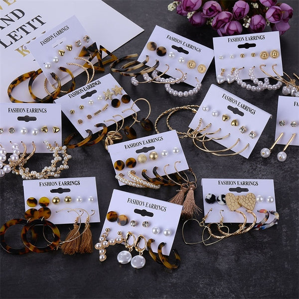 FAMSHIN Tassel Acrylic Earrings For Women Bohemian Earrings Set Big Geometric Earring 2019 Brincos Female DIY Fashion Jewelry