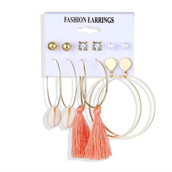 FAMSHIN Tassel Acrylic Earrings For Women Bohemian Earrings Set Big Geometric Earring 2019 Brincos Female DIY Fashion Jewelry