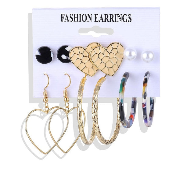 FAMSHIN Tassel Acrylic Earrings For Women Bohemian Earrings Set Big Geometric Earring 2019 Brincos Female DIY Fashion Jewelry