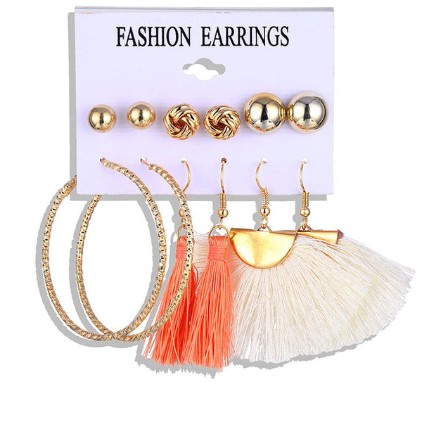 FAMSHIN Tassel Acrylic Earrings For Women Bohemian Earrings Set Big Geometric Earring 2019 Brincos Female DIY Fashion Jewelry