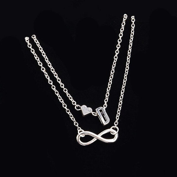 Fashion Bracelets Silver Color Geometric Infinity Symbol 26 Letters / Capital Letter Jewelry Gifts For Women & Girl  21cm,1 PC