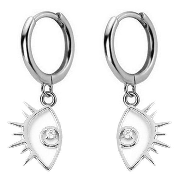 2019 New Small 925 Sterling Silver Hanging Stud Earrings For Women Lightning Moon Eye Animal Charm Small Studs Earring DA491