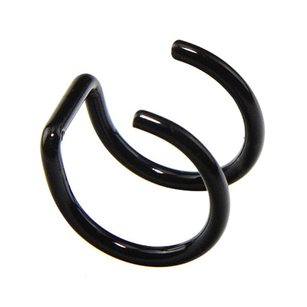 1PCS Fake Piercing Earring Jewelry Clip On Wrap Tragus Stainless Steel Rings Ear Cuff Clip Nose Ring Body Bijoux