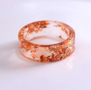 Hot Unique Clear Resin Ring Handmade Dried Flower Epoxy Rings Men Colorful Pattern Transparent Round Rings Jewelry for Women