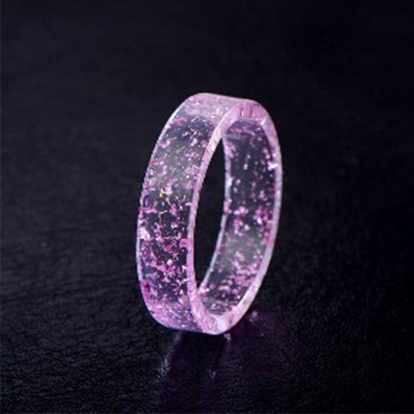 Hot Unique Clear Resin Ring Handmade Dried Flower Epoxy Rings Men Colorful Pattern Transparent Round Rings Jewelry for Women