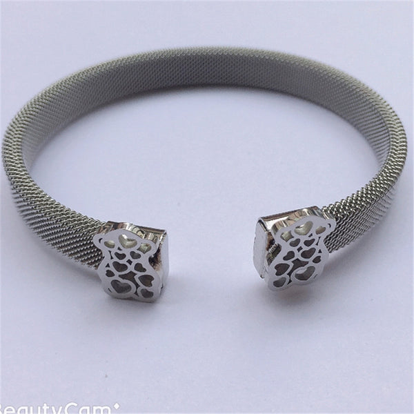 bear Bangle bracelet Mesh Bracelet Stainless Steel bangle jewelry as best gift free ship