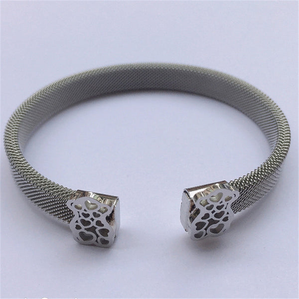 bear Bangle bracelet Mesh Bracelet Stainless Steel bangle jewelry as best gift free ship