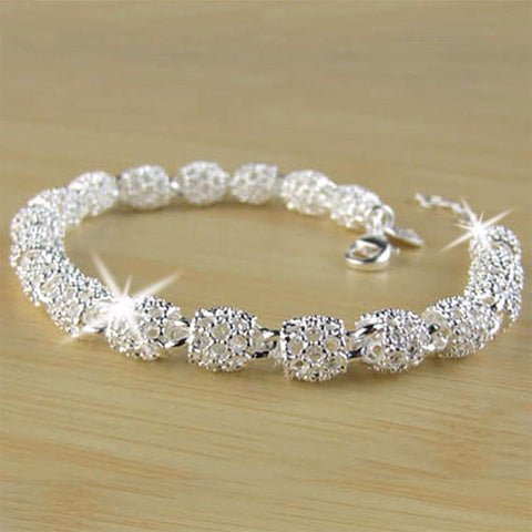 Beautiful Elegant Silver Bracelet Chain Bracelet Bangle For Women Lady Fashion Jewelry