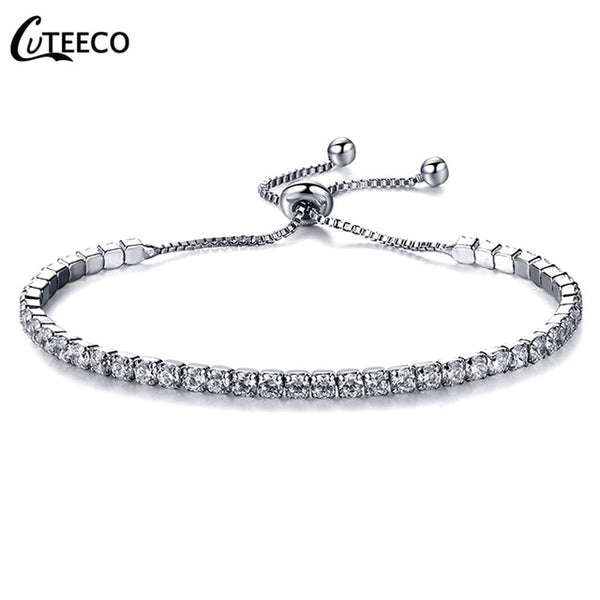 CUTEECO European Fashion Bracelets For Women Cubic Zirconia Infinity Tennis Bracelet Femme Jewelry Gift Dropshipping