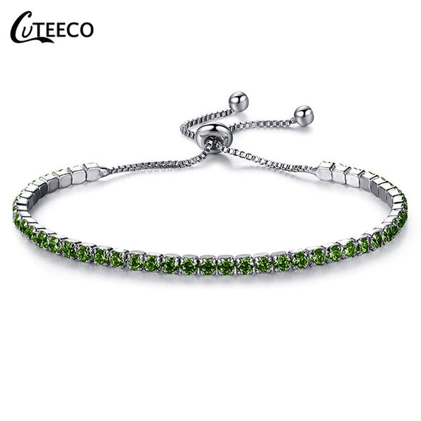 CUTEECO European Fashion Bracelets For Women Cubic Zirconia Infinity Tennis Bracelet Femme Jewelry Gift Dropshipping