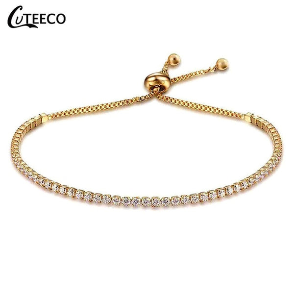 CUTEECO European Fashion Bracelets For Women Cubic Zirconia Infinity Tennis Bracelet Femme Jewelry Gift Dropshipping