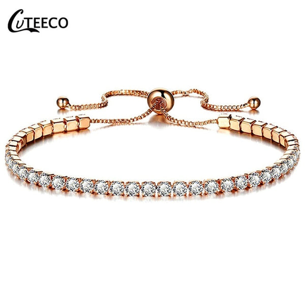 CUTEECO European Fashion Bracelets For Women Cubic Zirconia Infinity Tennis Bracelet Femme Jewelry Gift Dropshipping