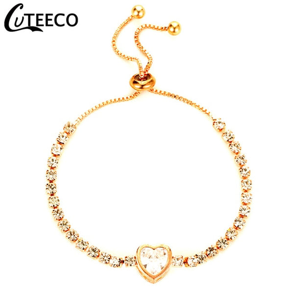 CUTEECO European Fashion Bracelets For Women Cubic Zirconia Infinity Tennis Bracelet Femme Jewelry Gift Dropshipping