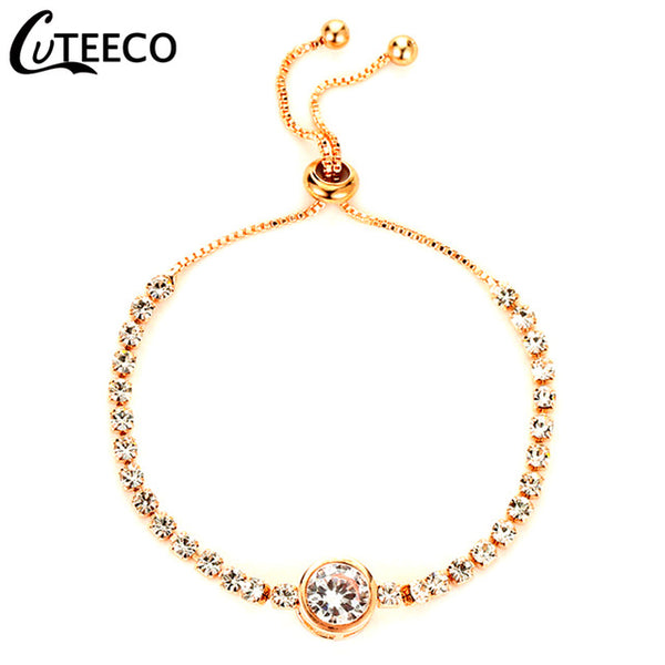 CUTEECO European Fashion Bracelets For Women Cubic Zirconia Infinity Tennis Bracelet Femme Jewelry Gift Dropshipping