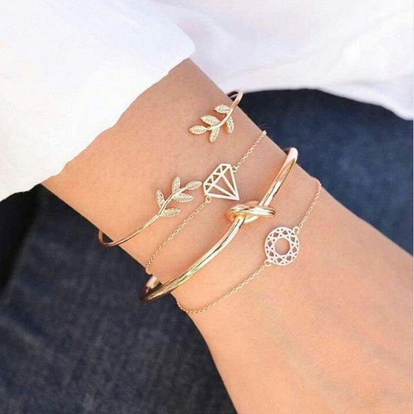 Gold Cuff bracelets For women Party Wedding Jewelry Accessories