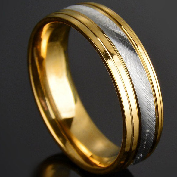 Quality GoldColor Wedding Bands Ring for Women Men Jewelry Stainless Steel Engagement Ring Couple Anniversary Gift Amazing Price