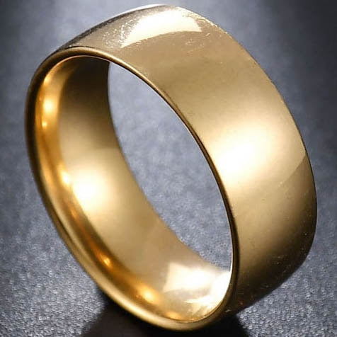 Quality GoldColor Wedding Bands Ring for Women Men Jewelry Stainless Steel Engagement Ring Couple Anniversary Gift Amazing Price