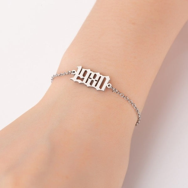 Fashion Stainless Steel Bracelet Simple Digital Combination Bracelet Temperament Joker Ladies Accessories Creative Birthday Gift