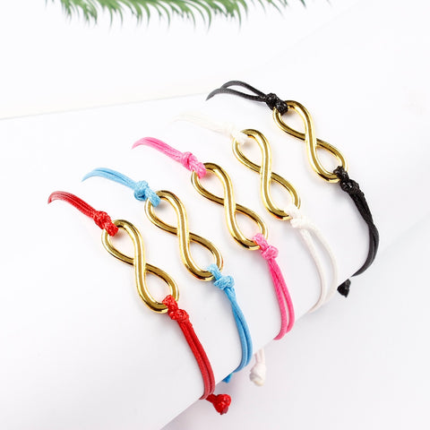 1Pcs Women Handmade Handmade Bracelet Charm Gold Color Pendant Rope Chain Bracelet Fashion Couple Rope Chain Jewelry Gift