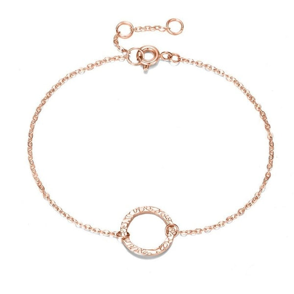 Stainless Steel Hot Bracelets Hollow Circle Round Bracelet Geometric Link Chain Rose Gold Silver Color Pop Bracelet Bangle Gift