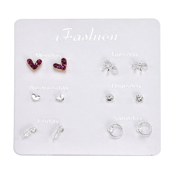 2019 Crystal Simulated Pearl Earrings Set Women Jewelry Accessories Piercing Ball Stud Earring Kit Bijouteria Brincos Wholesale