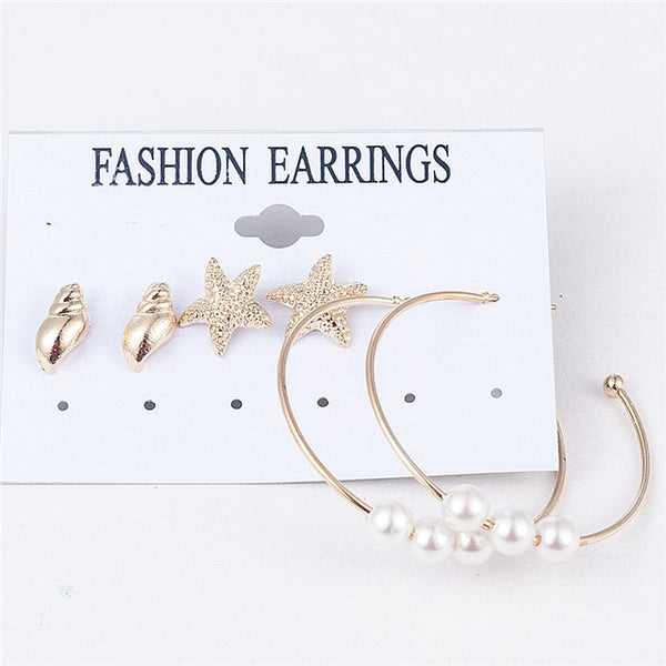 2019 Crystal Simulated Pearl Earrings Set Women Jewelry Accessories Piercing Ball Stud Earring Kit Bijouteria Brincos Wholesale