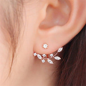 New Fashion Simulated Pearls Pendientes Bijoux Angel Wings Leaf Feather Flowers Stud Earrings For Women Wedding Jewelry Brincos