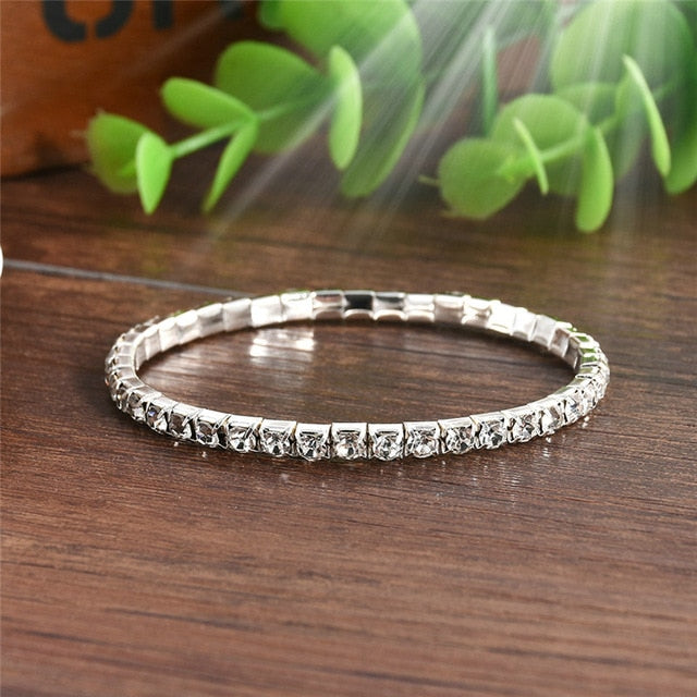 5 Styles Woman Bracelet Crystal Rhinestone Stretch Bracelet Bangle Wristband Elastic Wedding Bridal Jewelry