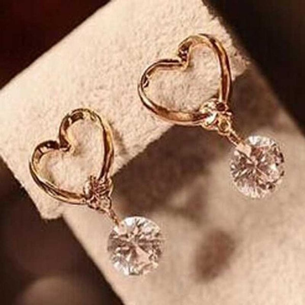 Korean Jewelry Zircon Pearl Heart Crystal Flower Angel Wings Geometry Stud Earrings For Women Statement Ear Jewelry Wholesale