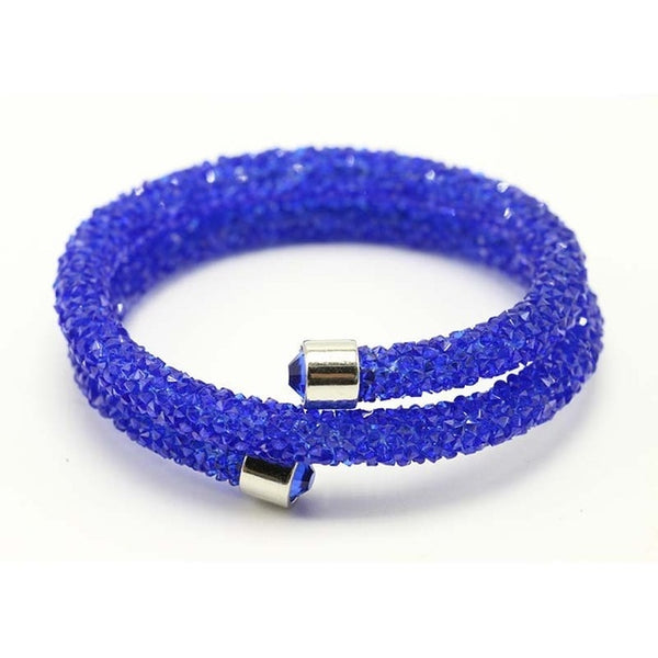LE SKY Exquisite Single Circle Crystal  Rhinestones Cuff Multi-layer Bracelet Bangles For Women New Fashion Jewelry Gift Bangle