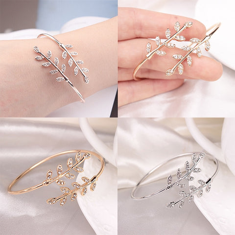 New  Party  Jewelry  Adjustable  Bangles 1 piece  Women  Opening  Bracelet  Fine  Bangles  Opening  Bangles  Hot  Leaf  Bangles