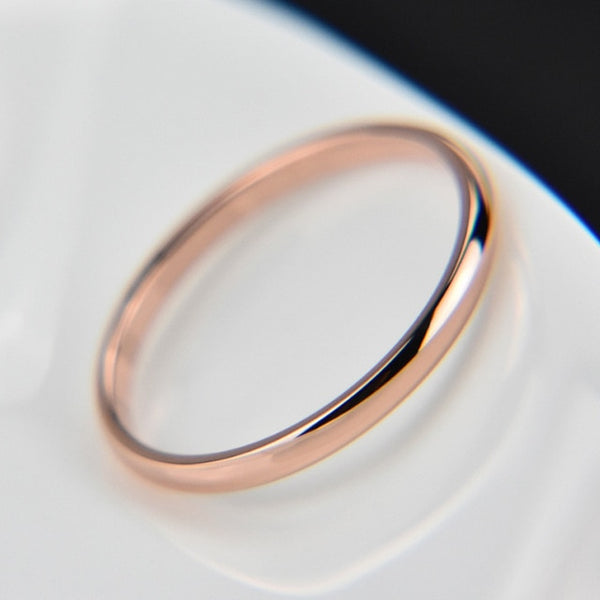 1PC Hot Simple Unisex 2mm Women Men Anniversary Solid Couples Rings Wedding Alloy Smooth Fashion Jewelry Gift