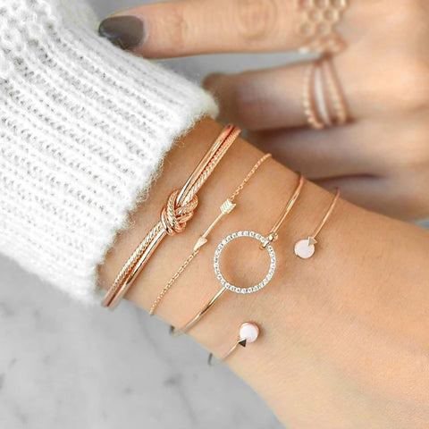 Fashion gold bracelet women and bracelets 2019 ladies boho circle knot adjustable bracelet female fashion jewelry Drop shipping